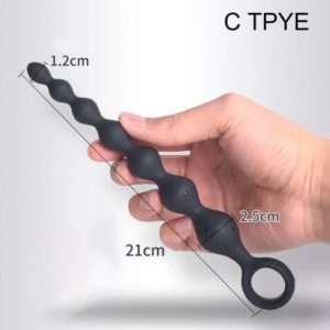 plug anal perles en silicone 21 cm