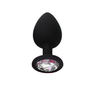 Rosebud / plug anal Noir à diamant - Grand