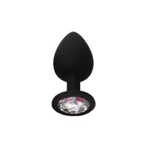 Rosebud /plug anal Noir à diamant - Moyen