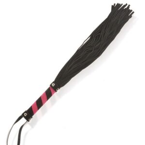 Martinet en cuir noir et rose