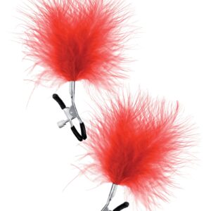 Pinces à seins plumeau rouge - Sweet Caress