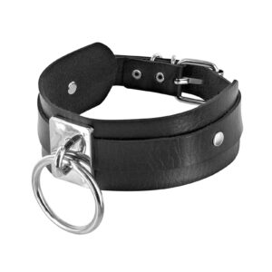 Collier BDSM large avec anneau - Fetish Tentation