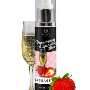 Huile de massage fraise et vin pétillant - Secret Play
