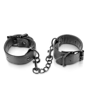 Menottes simili cuir ajustables - Fetish Tentation