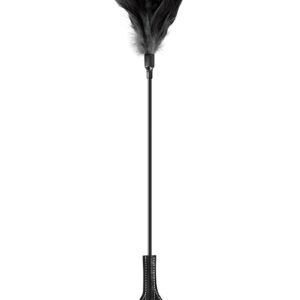 Mini cravache main avec plumes noires - Sweet Caress