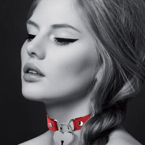 Collier rouge cadenas coeur - Bijoux Pour Toi