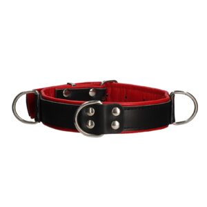Collier Bondage Deluxe rouge et noir - Ouch!