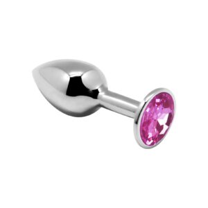 Plug métal bijou rose M - Alive