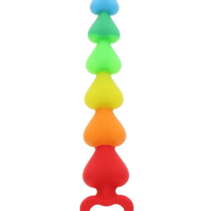 Stimulateur anal Rainbow Heart Beads - Toyjoy