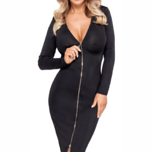 Robe noire midi à manches longues -  Cotelly Party