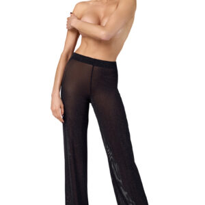 Pantalon en maille pailletée Onyx F374 - Noir Handmade
