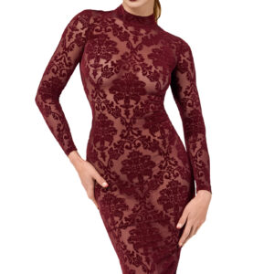 Robe fourreau en tulle floqué Kink Royal F384 - Noir Handmade