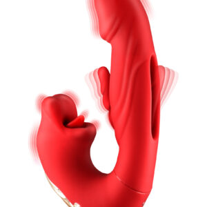 Vibromasseur rabbit 3-en-1 Kissy rouge - Yoba